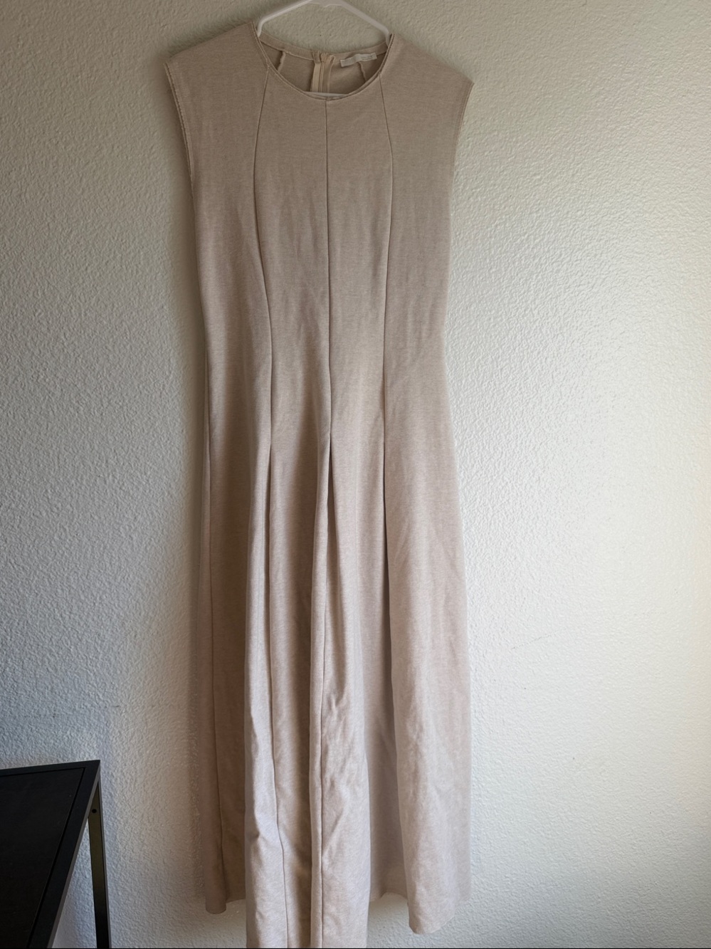 Zara Sleeveless Maxi Dress in Light Beige